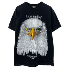 ～00s Hanes 半袖 アニマルTシャツ L ブラック ヘインズ プルオーバー ビッグプリント ～00年代 グラフィックT イーグル 夏物 a806-5942のサムネイル