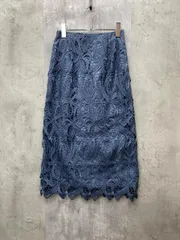 美品 OPAQUE.CLIP オペークドットクリップ ミモレ丈 ケミカルレース タイト スカート 上品 華やか size36（S）/ブルー ■◇ レディースのサムネイル