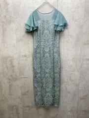 LAGUNAMOON ラグナムーン LADYフリルスリーブレース ドレス 結婚式二次会 オケージョン ワンピース sizeS/グリーン ■◇ レディース
