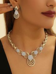 Ladies' Jewelry Set, 3-Piece Crystal Jewelry Set, Perfect for Formal Parties/Weddings, Necklace & Earrings Gift