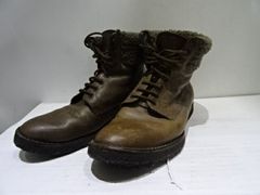☆BUTTERO ブッテロ クレープソール ボアレザーブーツ サイズ26.5cm BROWN 大名店