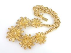 Vintage Kenzo Paris Flower Gold Necklace - メルカリ
