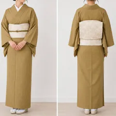 #K204 大島紬 身丈167cm 大きめサイズ 黄八丈風 格子 チェック柄 正絹 和装 和服 着物