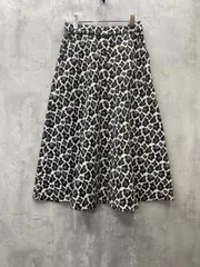 OPAQUE.CLIP オペークドットクリープ レオパードジャカードフレア スカート size40/L/白×黒 ■◇ レディースのサムネイル