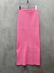 美品 CREOLME クレオルム ローズバッド リブニット タイト ロング マキシ スカートビビッドカラー カジュアル sizeS/ネオンピンク ■◇ レディースのサムネイル