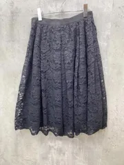 BODY DRESSING ボディドレッシング 刺繍レース フレア スカート ひざ丈 華やか size38/黒 ■◆ レディースのサムネイル