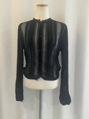CHANEL 07cブラック シアーブラウス サイズ42 - メルカリ