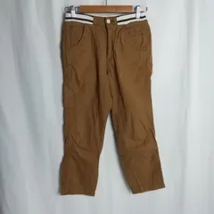 M1-03634【Women】Betty Smith(ベティスミス) カーゴパンツ(SS) / ブラウン、白、黒　コットン生地　表：右ひざに穴有り、ウエストゴムに毛羽立ち有り　裏：右ポケットのボタンが欠けている  K-春秋のサムネイル