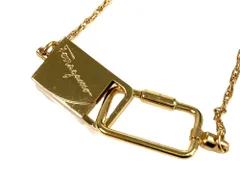サルヴァトーレ・フェラガモ　Salvatore Ferragamo　ロゴプレート付き　チェーン　バックチャーム　キーリング　ネックレス　送料無料のサムネイル