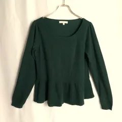 M1-03635【Women】PROPORTION BODY DRESSING(プロポーションドレッシング)ラウンドネックカットソー(3：Lサイズ相当) / 緑　全体的に毛羽立ち有り　K-春秋のサムネイル