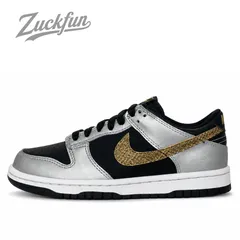 美品 NIKE DUNK LOW GS ダンク ロー カット シルバー ブラック 黒 レディース ナイキ スニーカー 22.5 cm U07309のサムネイル