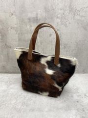 FURLA フルラ ハラコ レザー トートバッグ カウ柄 牛柄 イタリア製
