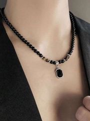 주얼리 남성 목걸이 1pc 힙합 스테인레스 스틸 타이거 아이 비즈 목걸이 남성용, 다용도 개인화 된 보석 선물