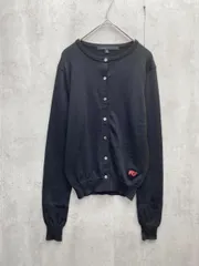 MARC JACOBS マークジェイコブス ウール100% ロゴ 刺繍 ワンポイント カーディガン sizeS/黒 ■◇ レディースのサムネイル
