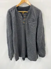TA46⚫︎Lee⚫︎リー⚫︎ヴィンテージ⚫︎カットソー⚫︎長袖⚫︎ヘンリー⚫︎アシンメトリーヘム⚫︎裏起毛⚫︎スナップボタン⚫︎メンズ⚫︎sizeXXL⚫︎グレーのサムネイル
