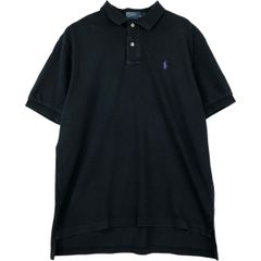 ラルフローレン 鹿の子 半袖ポロシャツ XL 黒 ブラック ワンポイント