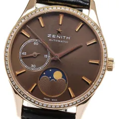 ゼニス ZENITH 22.2310.692 エリート ウルトラシン K18PG ダイヤベゼル ムーンフェイズ 自動巻き レディース 保証書付き_832348のサムネイル