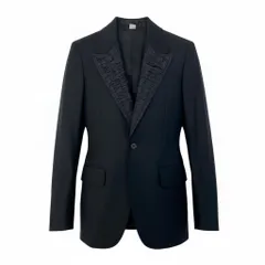 21c18 John Galliano ジョンガリアーノ ロングジャケット テーラードジャケット フォーマル ギャザー レディース 女性用 44 ブラック ウール100％o07tのサムネイル