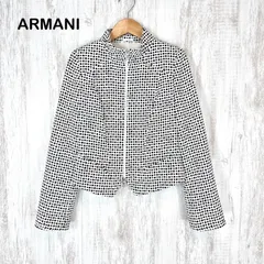 EMPORIO ARMANI エンポリオアルマーニ ドット シルク ダブルジップ ジャケット ホワイトのサムネイル