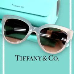 Tiffany & Co. ティファニー イタリア製 ティファニーTテンプル キャットアイ サングラス メガネ 眼鏡 アイウェア TF4186F 定価4.8万 クリアグレー ハバナ 52□20 140▲120▼40119k04のサムネイル