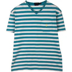古着 ラルフローレン Ralph Lauren POLO RALPH LAUREN CLASSIC FIT ボーダー柄 Vネック 半袖 ポケットTシャツ メンズS相当/eaa621656