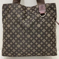 極美品 ラシット トートバック ナイロン ベージュ ストライプ 赤青 