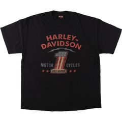 古着 ハーレーダビッドソン Harley-Davidson 星条旗柄 モーターサイクル バイクTシャツ メンズXL相当/eaa621581