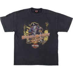 古着 ハーレーダビッドソン Harley-Davidson ドクロ柄 スカル柄 モーターサイクル バイクTシャツ メンズL相当/eaa621583