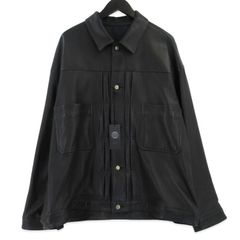 A leather TRUCKER JACKET レザー ジャケット OVY - メルカリ