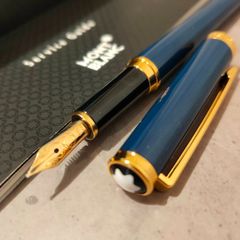 MONT BLANC 万年筆 ノブレスシリーズ青 - メルカリ