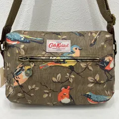 4890　Cath Kidston　キャスキッドソン　ショルダーバッグ　ブラウン　鳥　バード　レディース　キャンバス　コーティング　PVCバッグのサムネイル