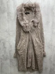 MATERIA マテリア 301-275906 フォックスファー カーディガン size38/ベージュ ◆■◎レディースのサムネイル