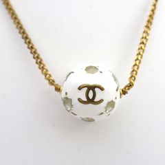 CHANEL 98PサッカーボールネックレスフランスW杯記念 白×マルチカラー