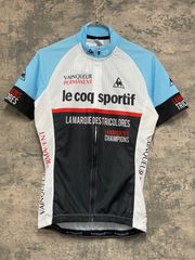 KG651 르콕스 포르티프 le coq sportif 반소매 사이클 저지 화이트 블루 S 낚아채