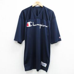 Champion メッシュ フットボールシャツ ネイビー L/XL - メルカリ