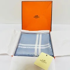 HERMES エルメス コットン　　ハンカチ　　ポケットチーフ　　箱付のサムネイル