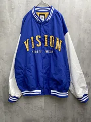 VISION STREET WEAR ヴィジョンストリートウェア スタジャン スタジアムジャケット sizeM/白ｘ青 ◇■メンズ