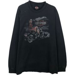 古着 ハーレーダビッドソン Harley-Davidson ピンナップガール モーターサイクル ロングTシャツ ロンT メンズS相当/eaa647493