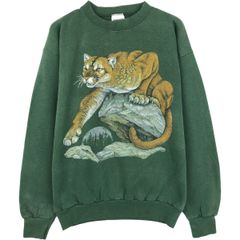 古着 90年代 タルテックス TULTEX 虎柄 タイガー柄 アニマル スウェットシャツ トレーナー USA製 メンズL相当 ヴィンテージ/eaa647524