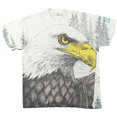 古着 90年代 デルタ DELTA 鷲柄 イーグル柄 オールオーバープリント アニマルTシャツ USA製 メンズL相当 ヴィンテージ/eaa646528