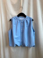 bluelea ブルレア シースルーチェックブラウス パフスリーブ - メルカリ