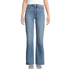 ランズエンド レディース ボトムス デニムパンツ ジーンズ Womens Lands End Soft Denim HighRise Classic Flare Jeans Lake Blue Wasのサムネイル