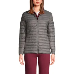 ランズエンド レディース アウター ジャケット・ブルゾン Womens Lands End School Uniform ThermoPlume Jacket Arctic Gray グレーのサムネイル