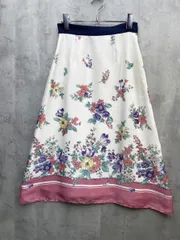 PROPOTION BY BODY DRESSING プロポーションバイボディドレッシング 花柄 ロングフレア スカート size2/白 ■◆レディースのサムネイル