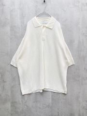 신품 EMMA CLOTHES 엠마 클로즈 EMkn771 드라이 리브 니트 루즈 비익 폴로 셔츠 sizeS/아이보리 ■◆맨즈