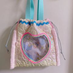 女の子パネル生地ハンドメイド巾着袋中サイズ じゅんじゅん様専用