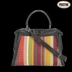 FENDI ピーカブーミディアムウーブンレザー2wayショルダー 8BN290 SAランク 18のサムネイル