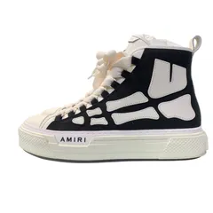 ♪4440 AMIRI アミリ 26SS SRAMFOSR1149 SKEL COURT HI スケルカート ハイカット スニーカー ホワイト系 ブラック系 43 約27.5㎝ 中古 美品のサムネイル