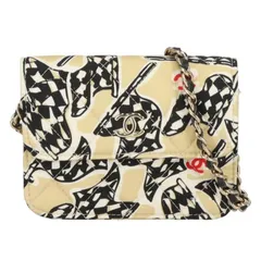 CHANEL チェッカーフラッグプリントミニチェーンショルダー Aランク 06のサムネイル