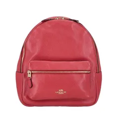COACH チャーリーペブルドレザーミディアムバックパック/レッド F30550 Aランク 18のサムネイル